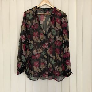 Ralph Lauren Black Floral Blouse